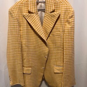 Yellow Gold Houndstooth wool sport coat